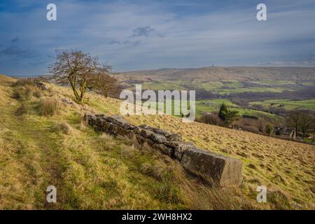 07.02.2024 Farm below the Great Rock near to Todmorden Stock Photo