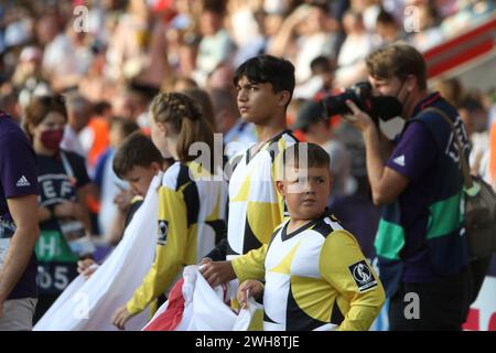 Flag bearers England v Northern Ireland UEFA Womens Euro 15 July 2022 St Marys Stadium Southampton Stock Photo