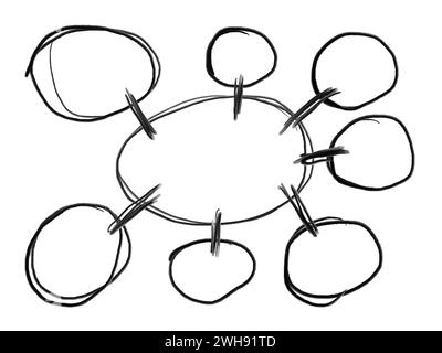 Illustration mind mapping template for presentation chart infographic. Stock Photo