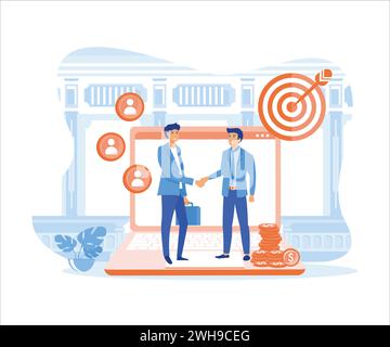 Affiliate marketing, cost effective marketing solution, affiliate marketing management concept. flat vector modern illustration Stock Vector