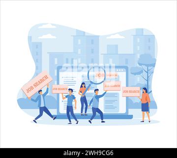 Job search. Recruitment. Employees looking for job. flat vector modern illustration Stock Vector