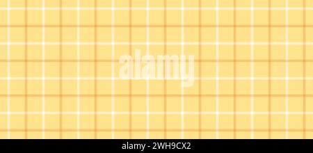 Seamless yellow windowpane pattern. Checkered plaid repeating background. Tattersall tartan texture print for textile, fabric. Repeated bright check wallpaper. Vector orange backdrop Stock Vector