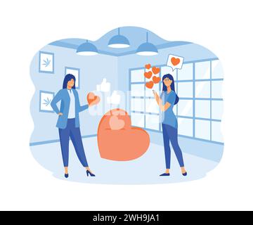 Abstract concept of digital overload, mental health problem selfie post. flat vector modern illustration Stock Vector