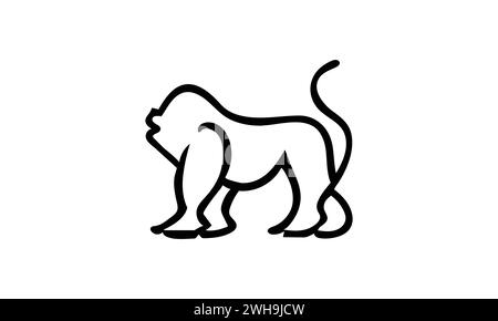 minimal style Cross River Gorilla icon illustration design Stock Vector