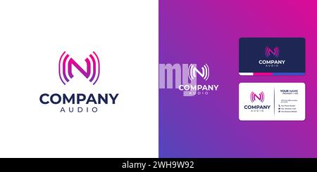Modern letter N for digital, computer and technology business or company Stock Vector