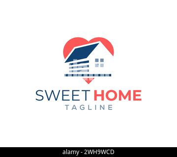 Love and Sweet Home Logo Design Stock Vector