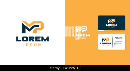 Monogram Letter MP Logo Design Stock Vector
