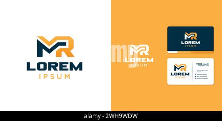 Monogram Letter MR Logo Design Stock Vector