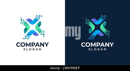 Abstract and modern logo symbols, digital and tech business logo template Stock Vector