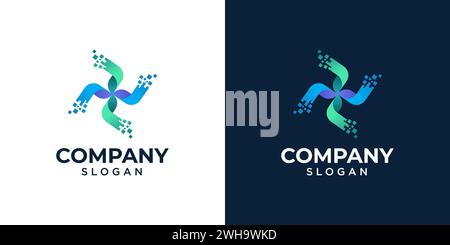Abstract and modern logo symbols, digital and tech business logo template Stock Vector