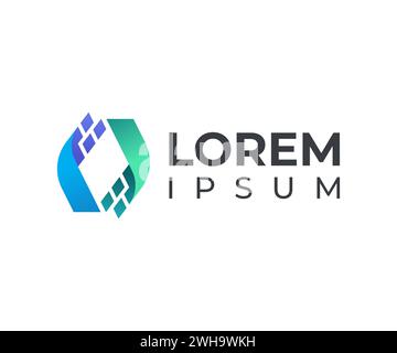 Abstract and modern logo symbols, digital and tech business logo template Stock Vector