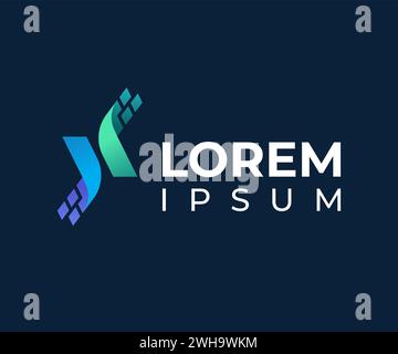 Abstract and modern logo symbols, digital and tech business logo template Stock Vector