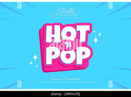 Hot and pop 3D vector text effect graphic style. Editable vector headline and title template. Stock Vector