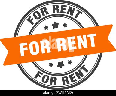 for rent stamp. for rent round sign. label on transparent background Stock Vector