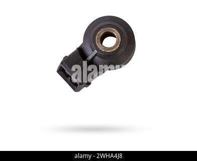 Knock sensor for vehicle engines spare parts electrical parts sensors on white background copy space Stock Photo