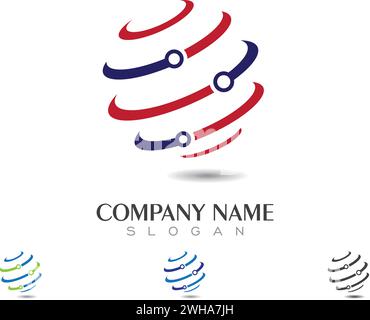 Wire World Logo Template vector illustration Stock Vector