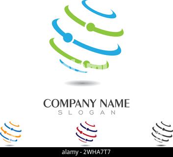 Wire World Logo Template vector illustration Stock Vector