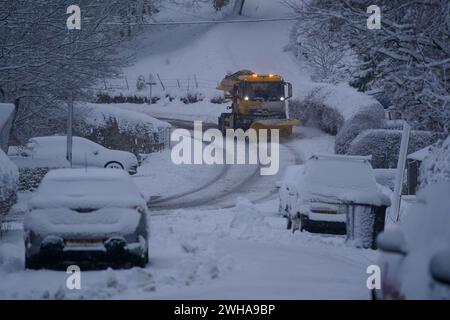 Heavy snow in Allenheads, Northumberland. More snow, ice and rain is on the way for the UK after schools were shut and travel disrupted amid weather warnings. Picture date: Friday February 9, 2024. Stock Photo