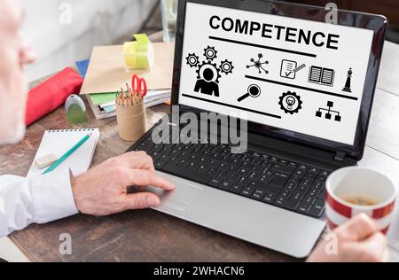 Competence concept shown on a laptop screen Stock Photo