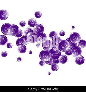 Vitamin D3 round capsules. Beauty treatment and nutrition skin care. Essential vitamins vector illustration. Wellness concept. Stock Vector