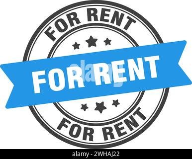for rent stamp. for rent round sign. label on transparent background Stock Vector