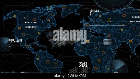 Image of statistics and data processing over world map Stock Photo