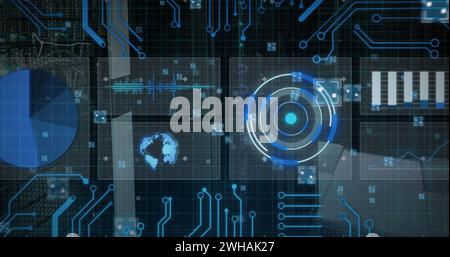 Image of data processing and computer circuit boards Stock Photo
