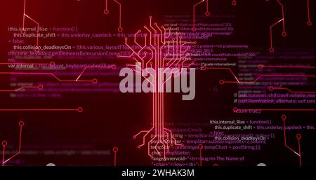 Image of integrated circuit over data processing on digital screen Stock Photo