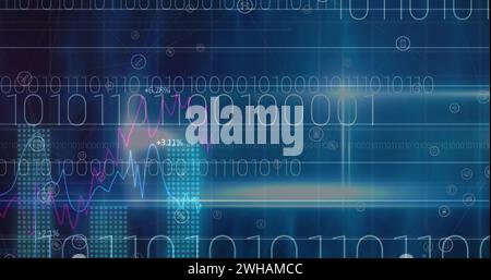 Image of circles over data processing Stock Photo