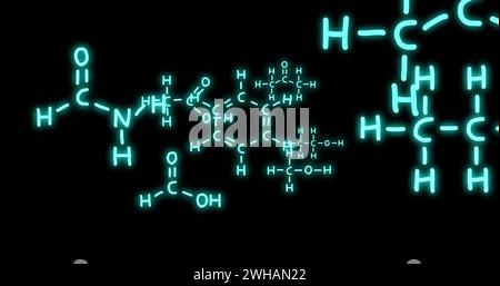 Image of scientific data processing over black background Stock Photo