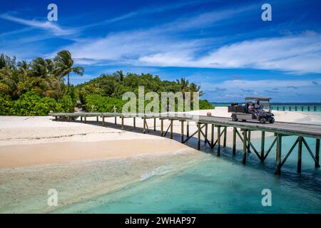 Luxury hotel Six Senses Laamu maldives luxury resort villas, Laamu Atoll region Maldives Stock Photo