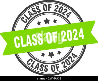 class of 2024 stamp. class of 2024 round sign. label on transparent background Stock Vector
