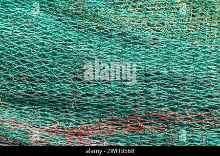 Fishing nets are laid out to dry Stock Photo