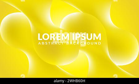 3D Realistic soft yellow drop fluid vector illustration. Trendy and fashionable abstract background. Stock Vector