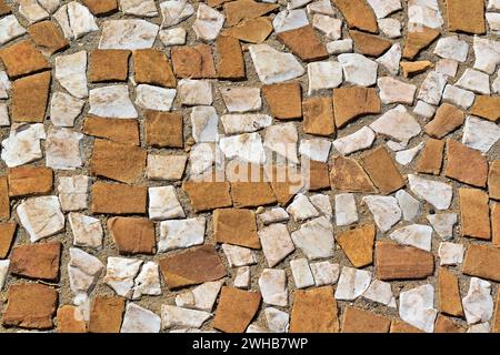 Bicolor mosaic on sidewalk in Ribeirao Preto, Sao Paulo, Brazil Stock Photo