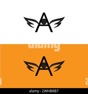 A letter Logo.V letter logo.AV eye logo.A wing logo Stock Vector