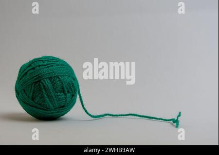 balls of wool on white background Stock Photo