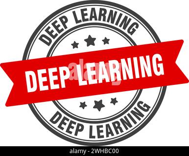 deep learning stamp. deep learning round sign. label on transparent background Stock Vector
