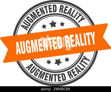 augmented reality stamp. augmented reality round sign. label on transparent background Stock Vector