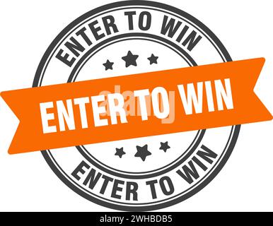enter to win stamp. enter to win round sign. label on transparent background Stock Vector