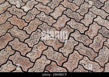 Patterned paving blocks, cement brick floor Stock Photo