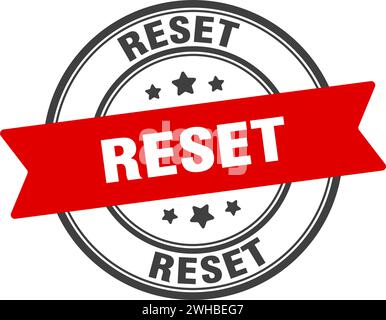 reset stamp. reset round sign. label on transparent background Stock Vector