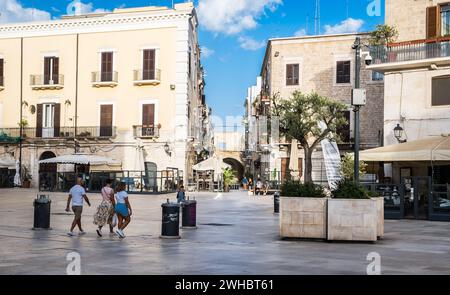 Mercantile square (Piazza Merncantile) in the historic centre of Bari (old Bari) Puglia, southern Italy,Europe, September 17, 2022 Stock Photo
