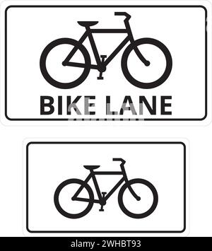 Bike lane banners on a white background with copy space Stock Vector