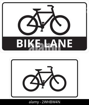 Bike lane banners on a white background with copy space Stock Vector