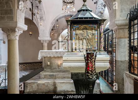 interior of the Basilica of the St. Nicholas, Bari, Puglia region (Apuleia), southern Italy, Europe, September 17, 2022 Stock Photo