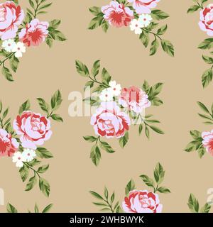 seamless pattern rose flower design Stock Vector