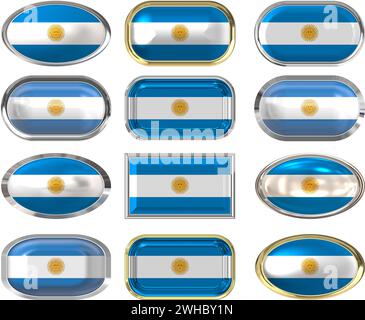 twelve buttons of the Flag of Argentina Stock Photo - Alamy
