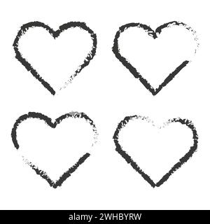 Ink and brush hand painted sign of heart. Vector illustration. EPS 10. Stock image. Stock Vector