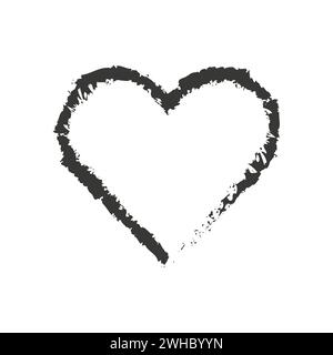 Ink and brush hand painted sign of heart. Vector illustration. EPS 10. Stock image. Stock Vector